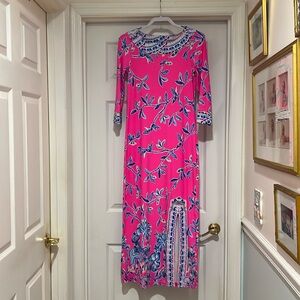 Lilly Pulitzer Carabella Midi Dress in Pink Isle Jungle EEEUC